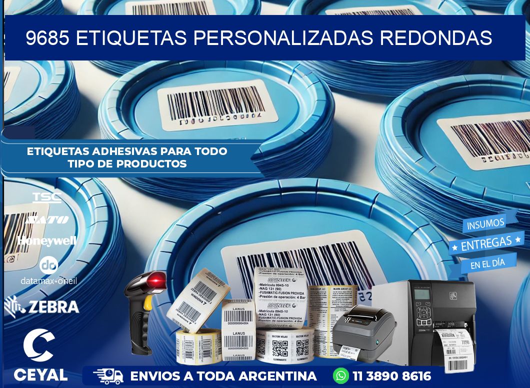 9685 Etiquetas personalizadas redondas