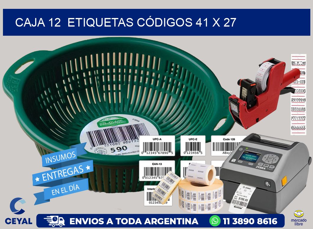 CAJA 12  ETIQUETAS CÓDIGOS 41 x 27