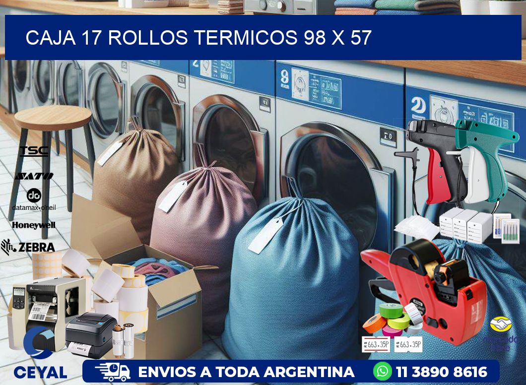 CAJA 17 ROLLOS TERMICOS 98 x 57