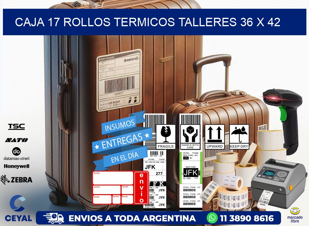 CAJA 17 ROLLOS TERMICOS TALLERES 36 x 42