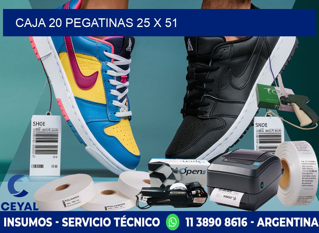 CAJA 20 PEGATINAS 25 x 51