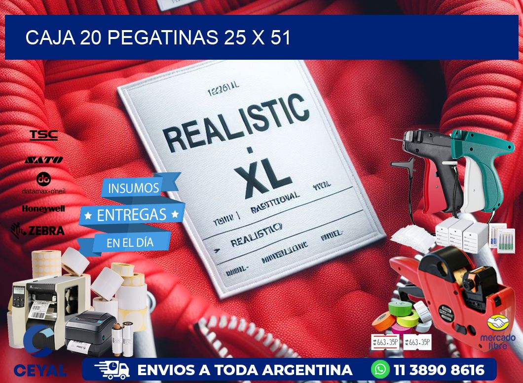 CAJA 20 PEGATINAS 25 x 51
