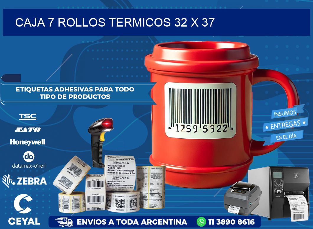 CAJA 7 ROLLOS TERMICOS 32 x 37