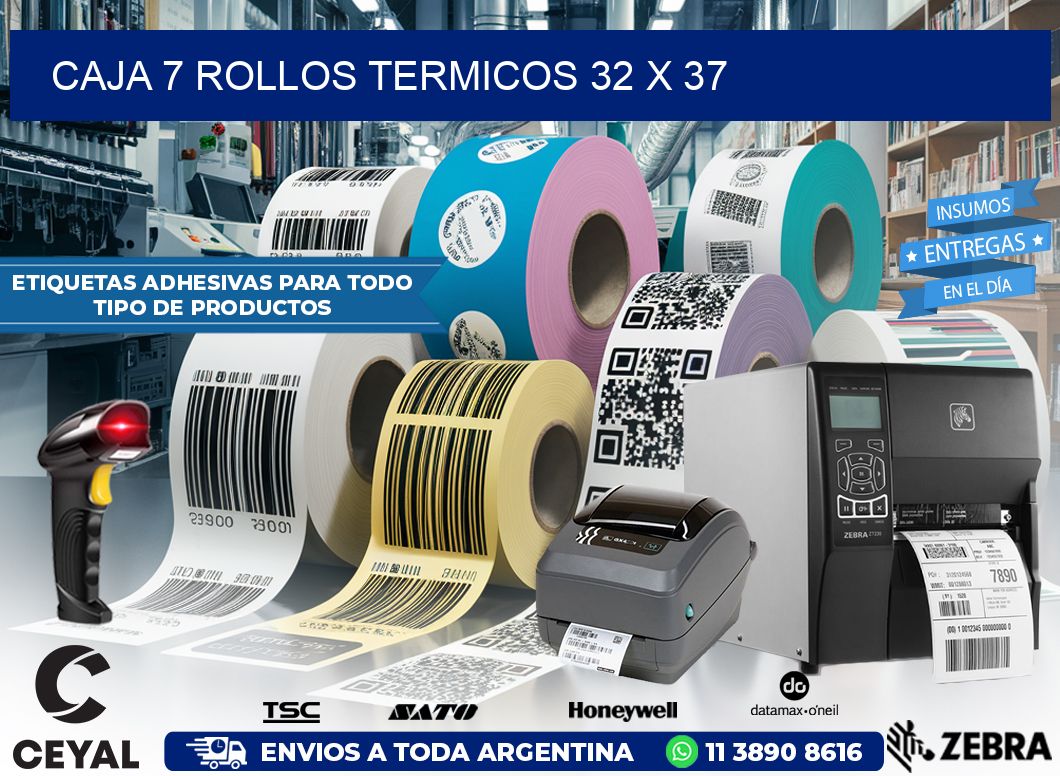 CAJA 7 ROLLOS TERMICOS 32 x 37