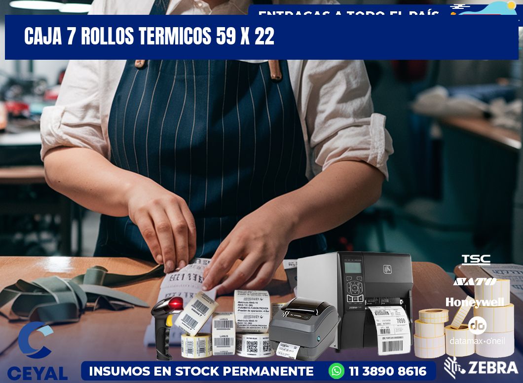 CAJA 7 ROLLOS TERMICOS 59 x 22