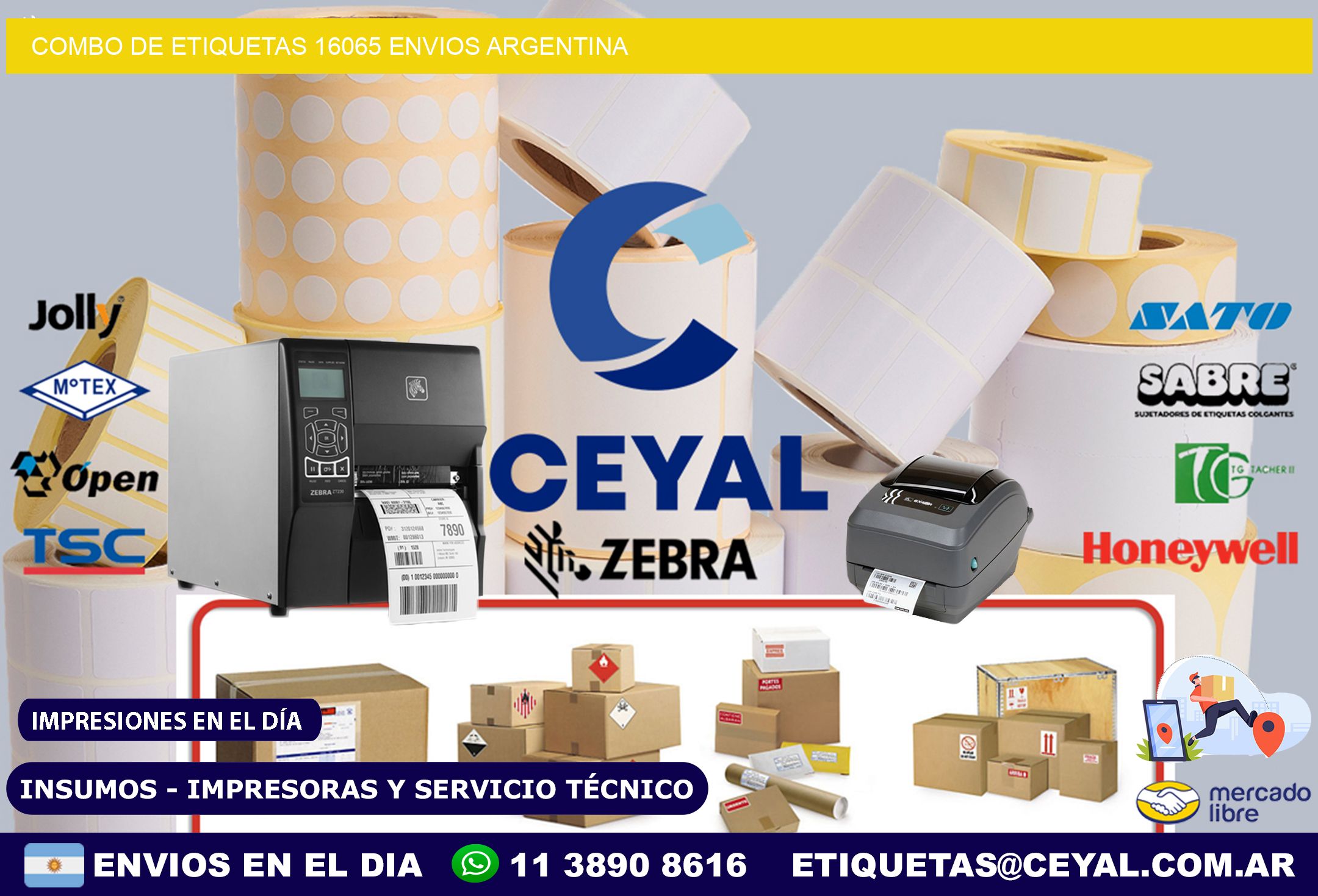 Combo de etiquetas 16065 ENVIOS ARGENTINA