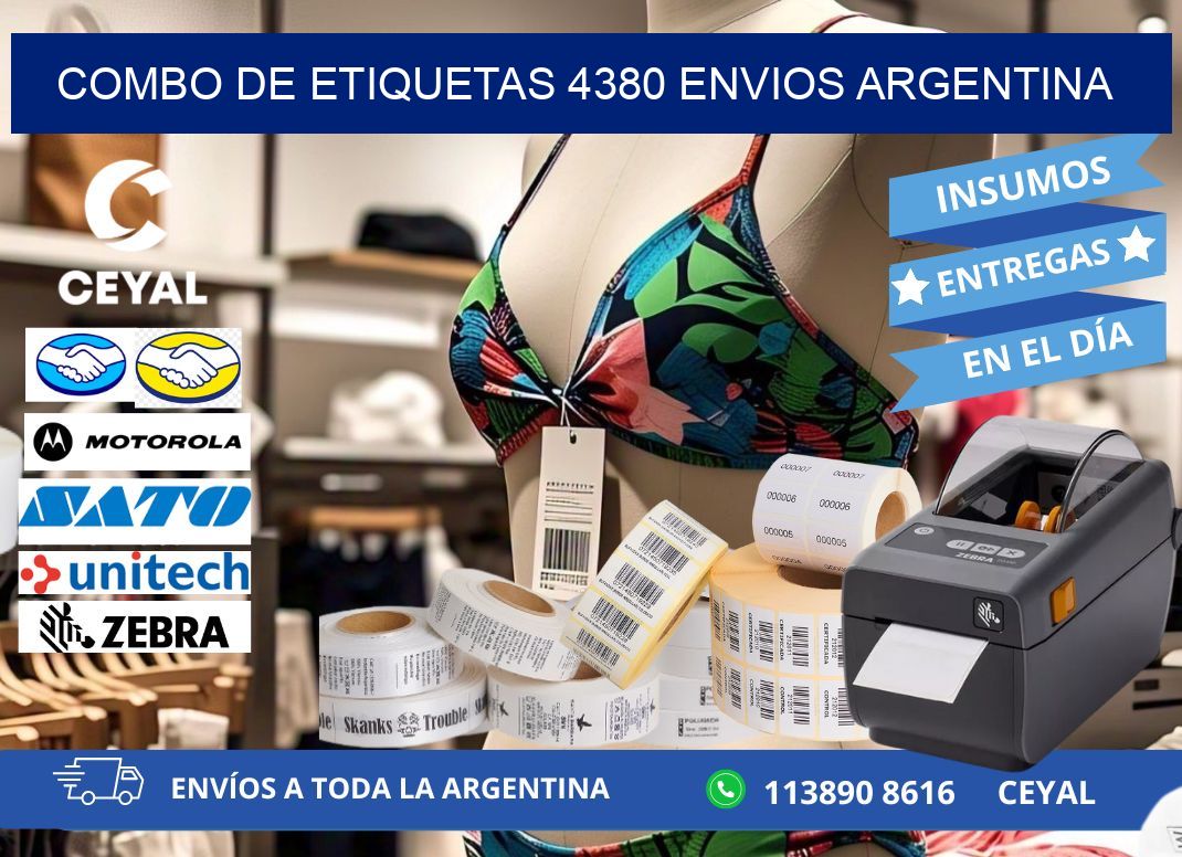 Combo de etiquetas 4380 ENVIOS ARGENTINA