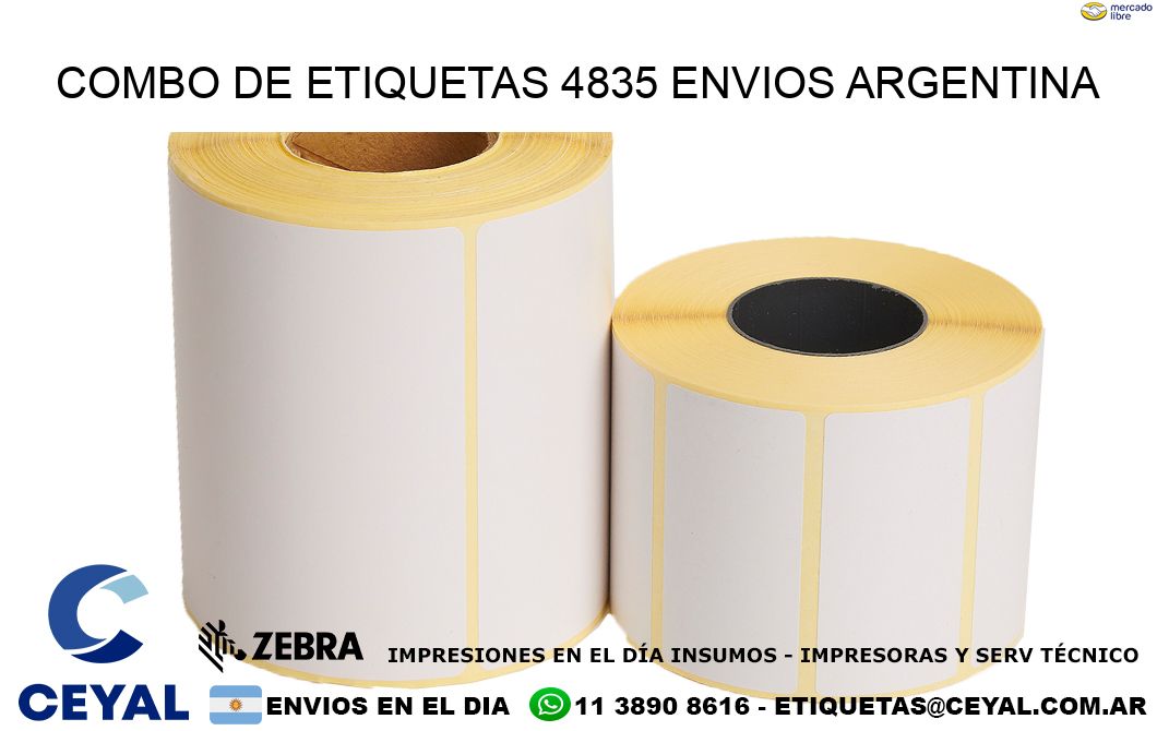 Combo de etiquetas 4835 ENVIOS ARGENTINA