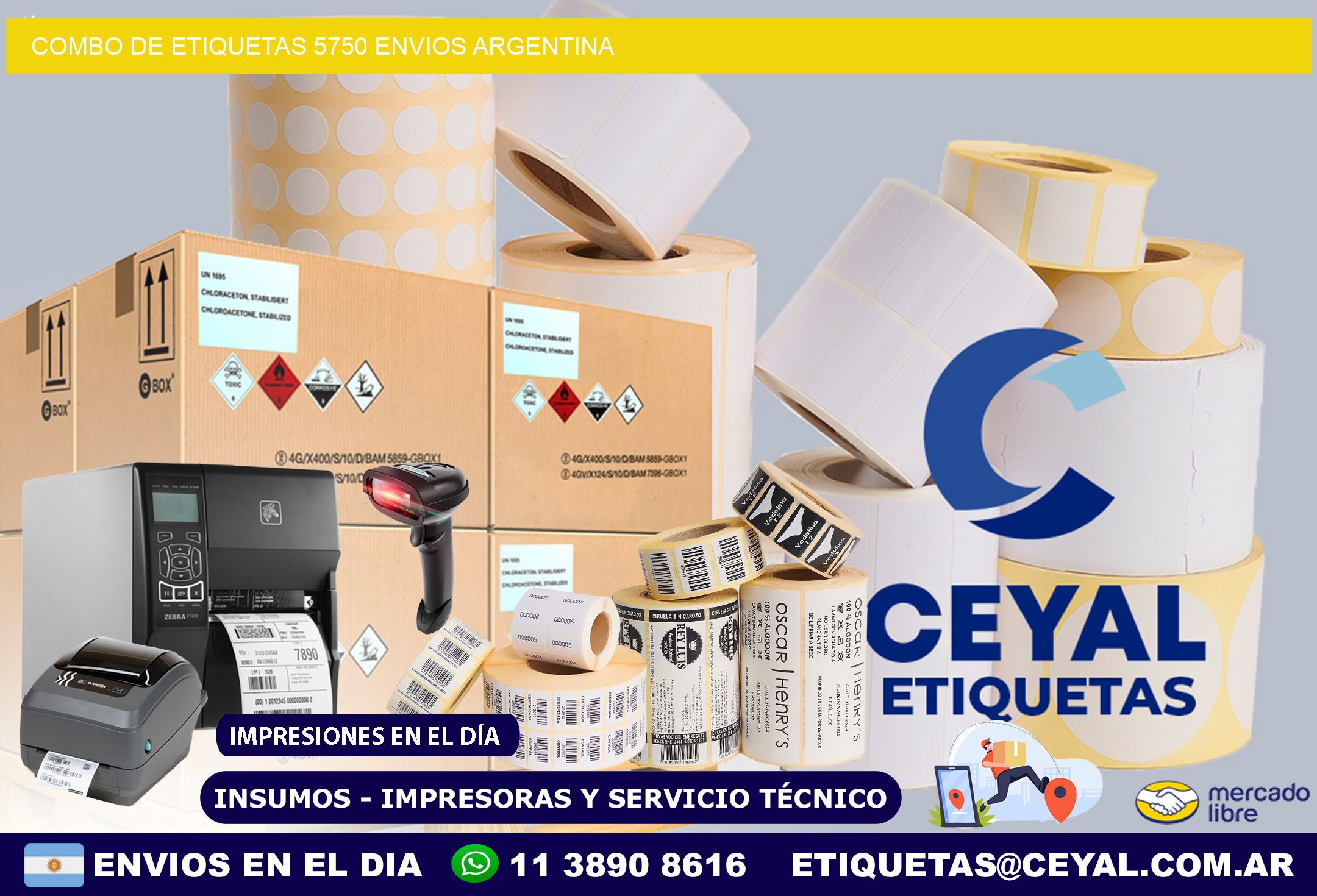 Combo de etiquetas 5750 ENVIOS ARGENTINA