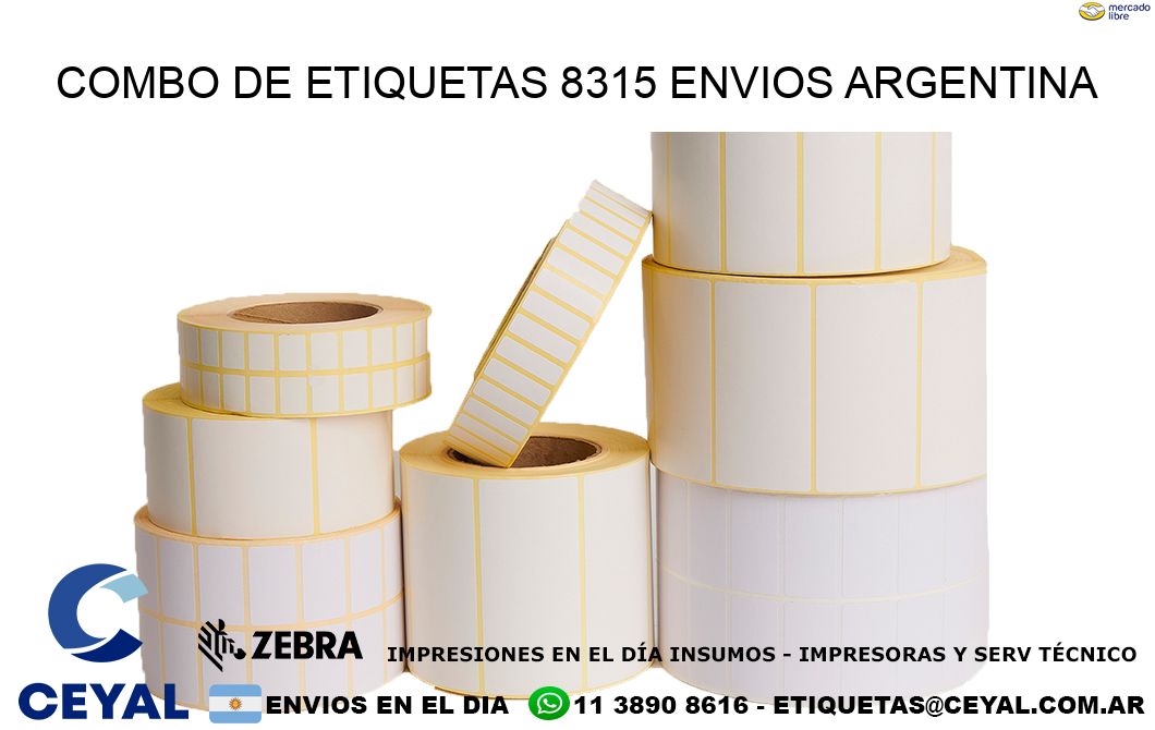 Combo de etiquetas 8315 ENVIOS ARGENTINA