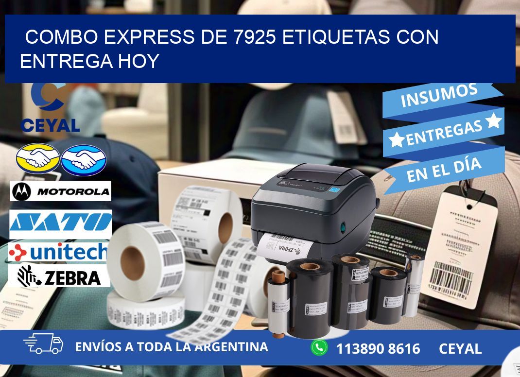Combo express de 7925 etiquetas con entrega hoy