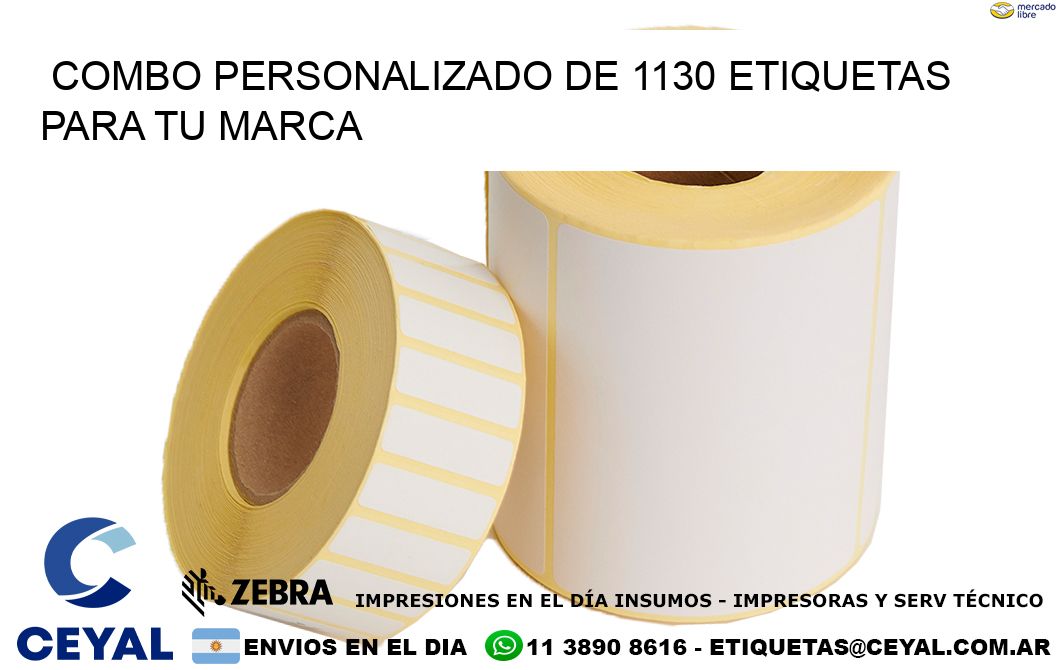 Combo personalizado de 1130 etiquetas para tu marca