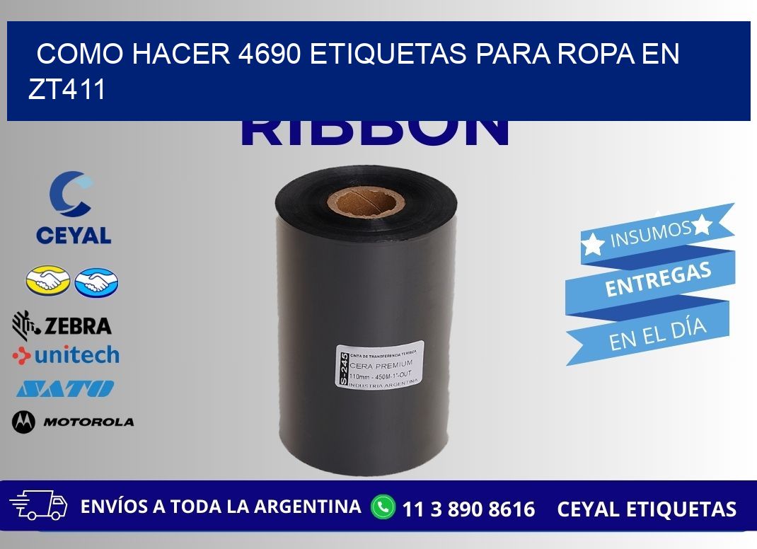 Como hacer 4690 etiquetas para ropa en zt411