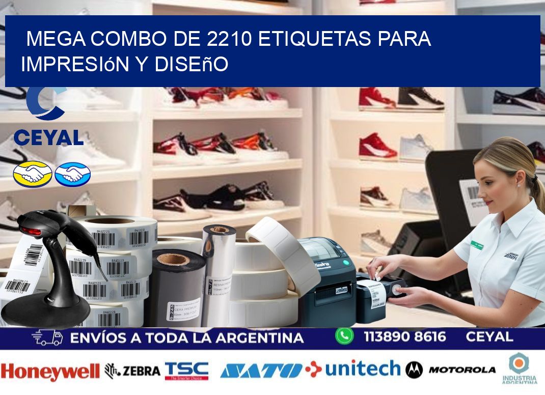 Mega combo de 2210 etiquetas para impresión y diseño