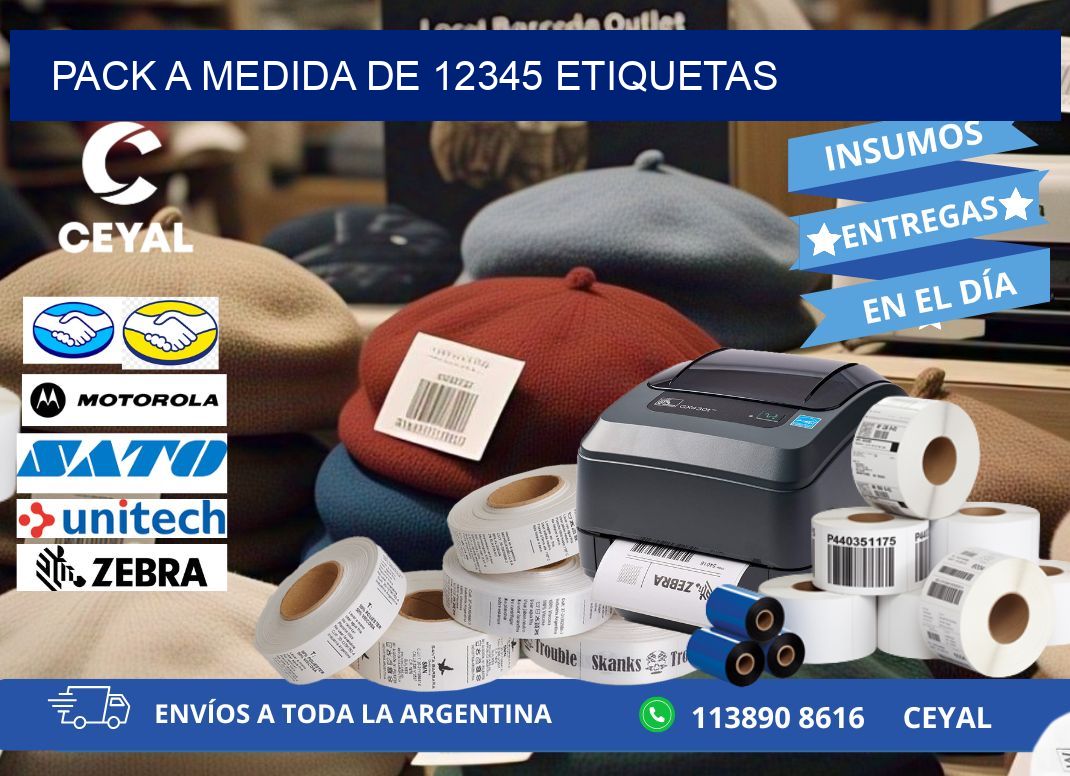 Pack a medida de 12345 etiquetas