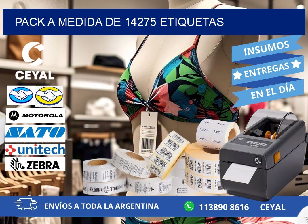 Pack a medida de 14275 etiquetas
