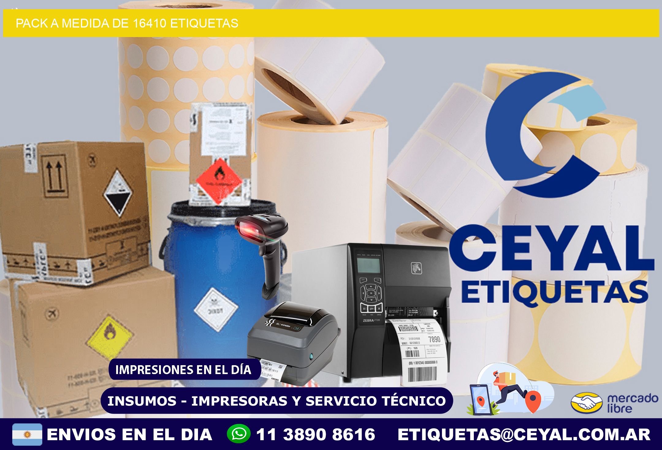 Pack a medida de 16410 etiquetas