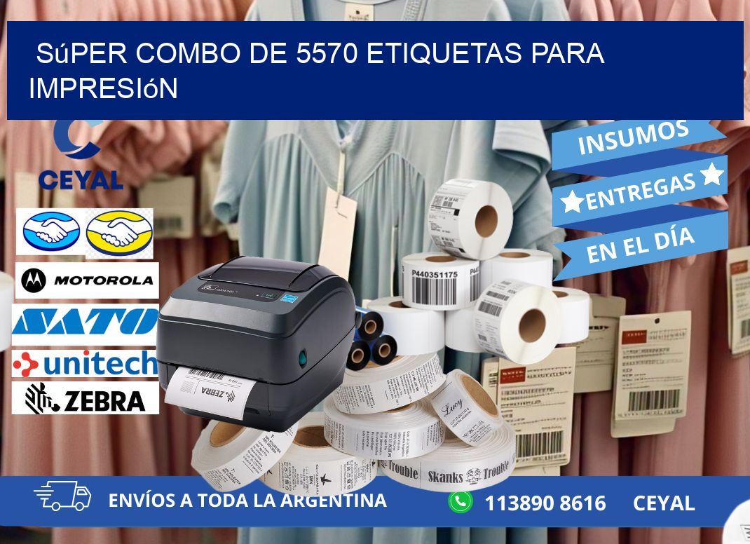 Súper combo de 5570 etiquetas para impresión