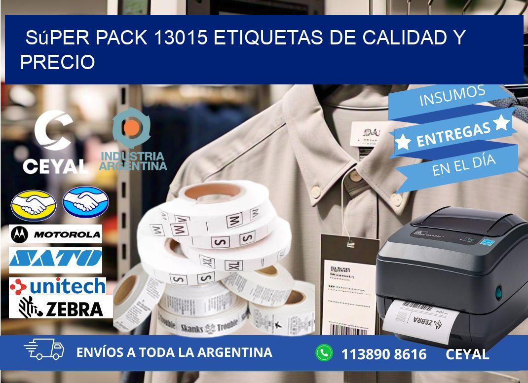 Súper pack 13015 etiquetas de calidad y precio