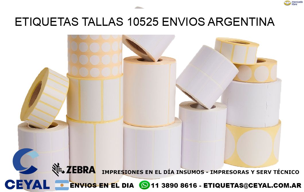 etiquetas tallas 10525 ENVIOS ARGENTINA