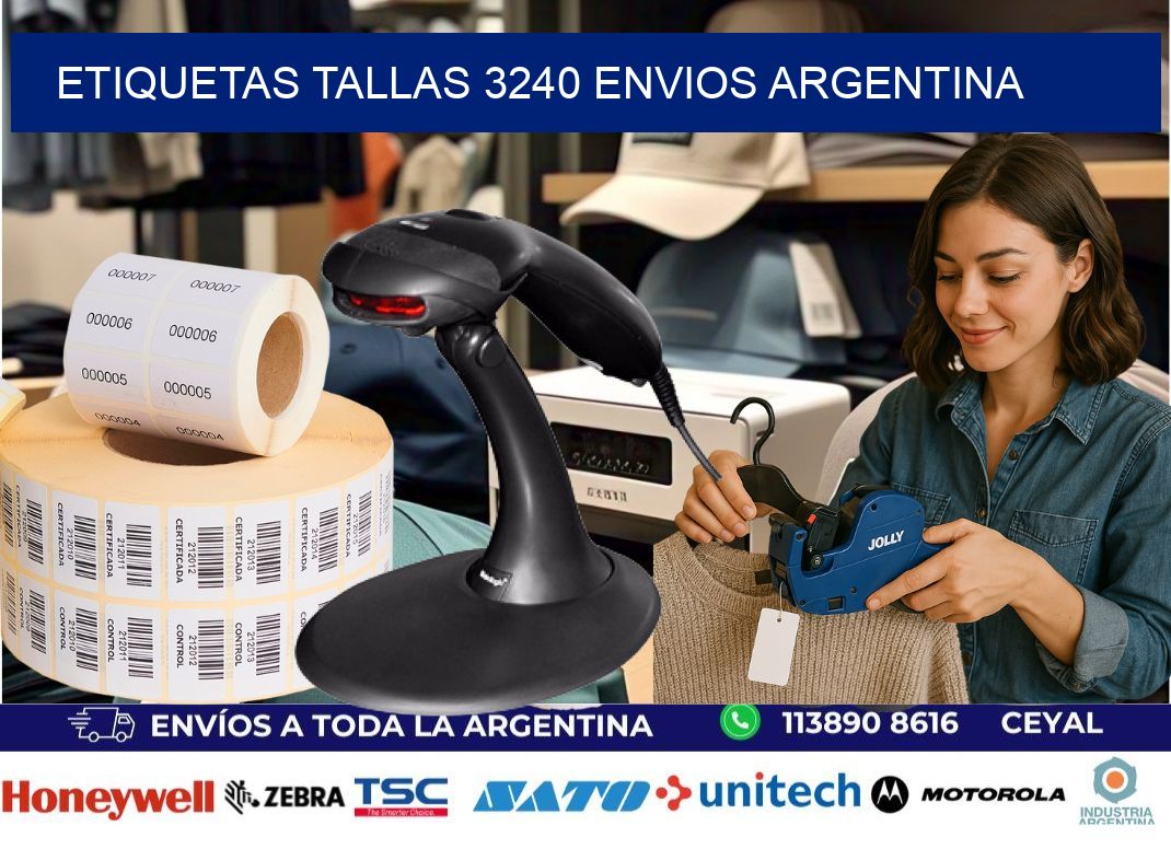 etiquetas tallas 3240 ENVIOS ARGENTINA