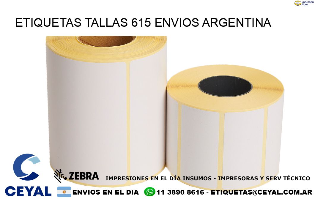 etiquetas tallas 615 ENVIOS ARGENTINA