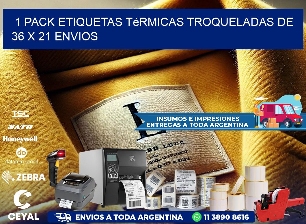 1 Pack etiquetas Térmicas Troqueladas De 36 x 21 ENVIOS