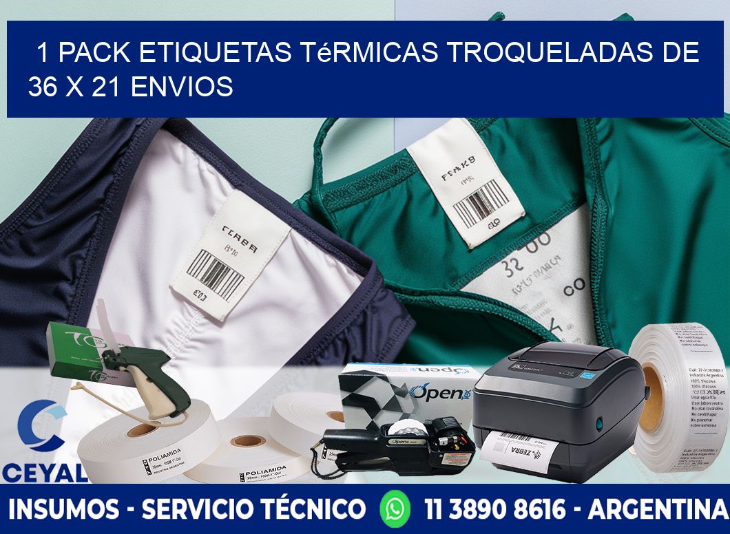 1 Pack etiquetas Térmicas Troqueladas De 36 x 21 ENVIOS