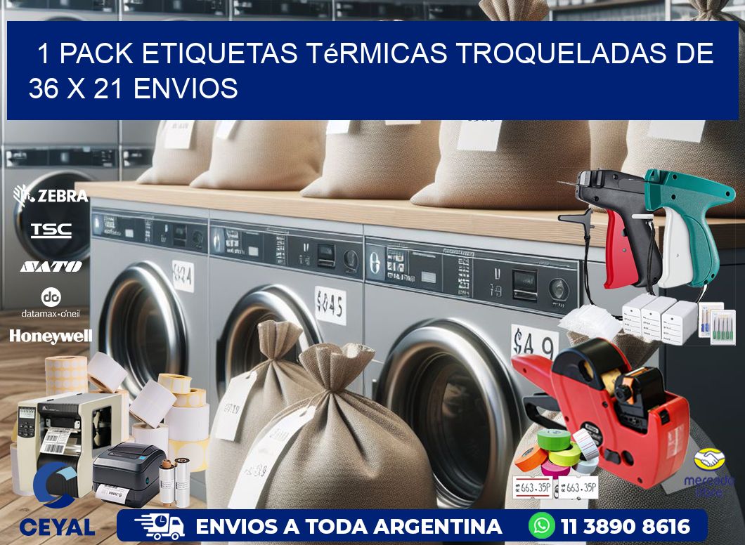 1 Pack etiquetas Térmicas Troqueladas De 36 x 21 ENVIOS