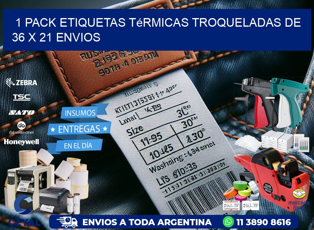 1 Pack etiquetas Térmicas Troqueladas De 36 x 21 ENVIOS