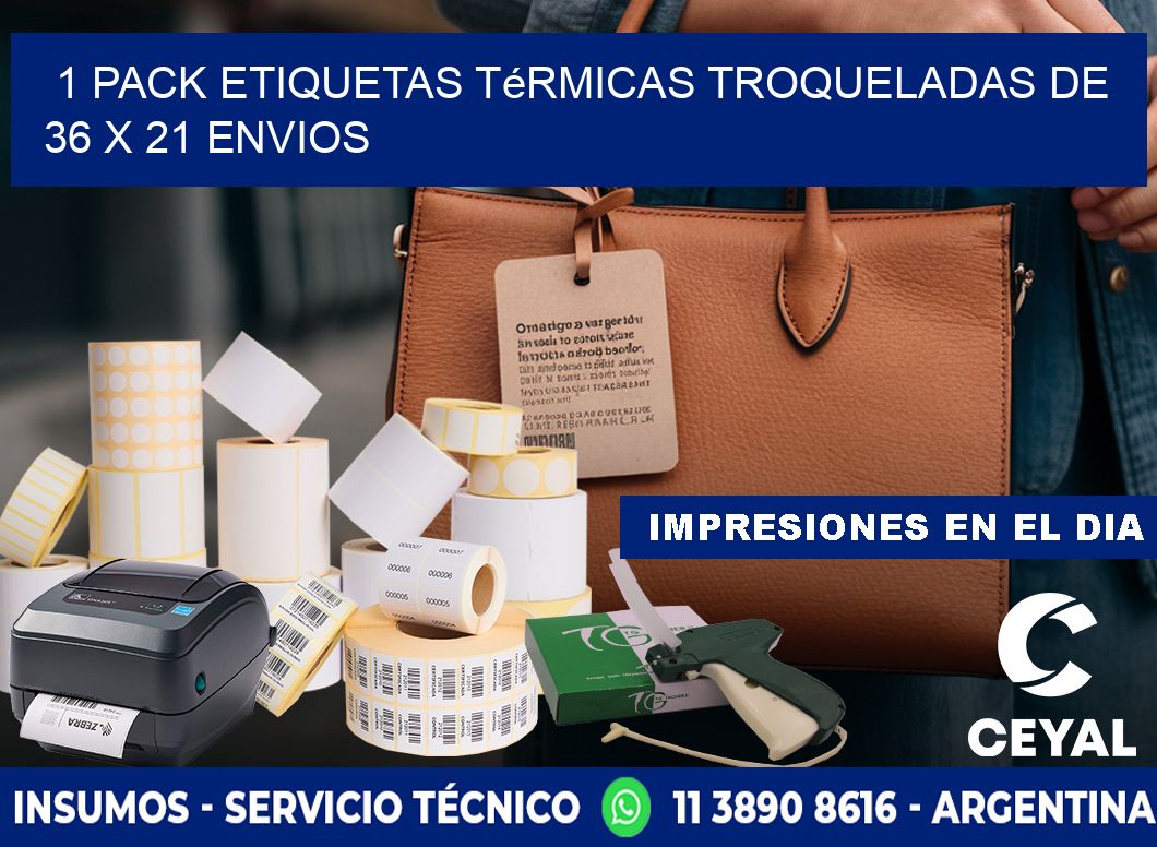 1 Pack etiquetas Térmicas Troqueladas De 36 x 21 ENVIOS