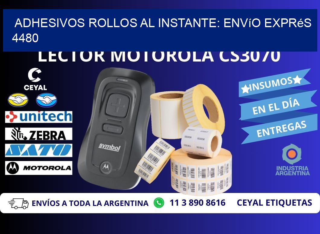 Adhesivos rollos al Instante: Envío Exprés 4480