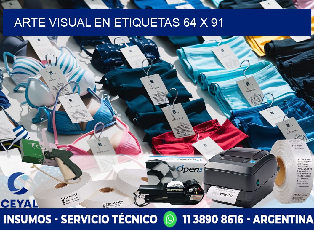 Arte visual en etiquetas 64 x 91