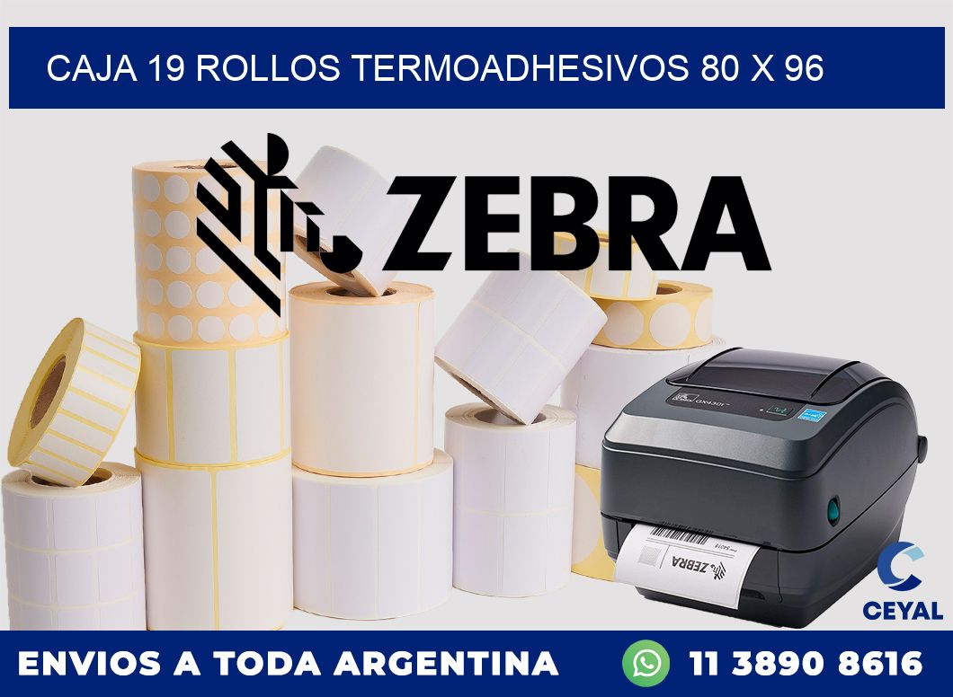 CAJA 19 ROLLOS TERMOADHESIVOS 80 x 96