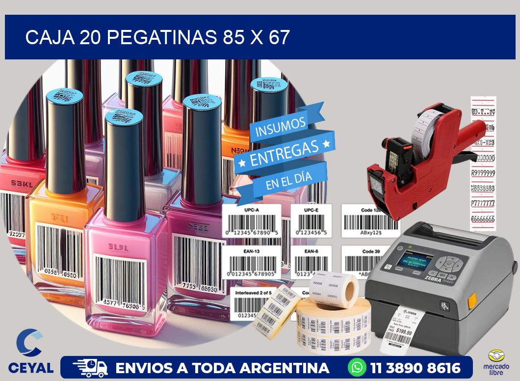 CAJA 20 PEGATINAS 85 x 67