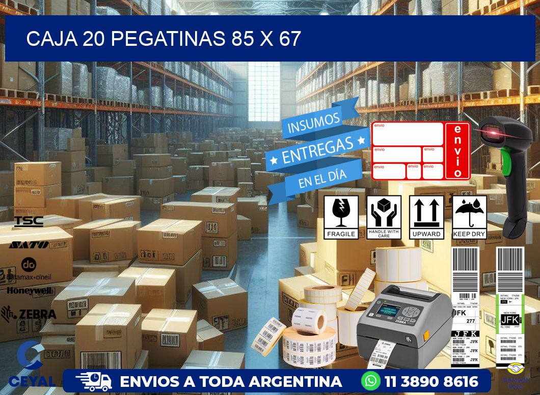 CAJA 20 PEGATINAS 85 x 67