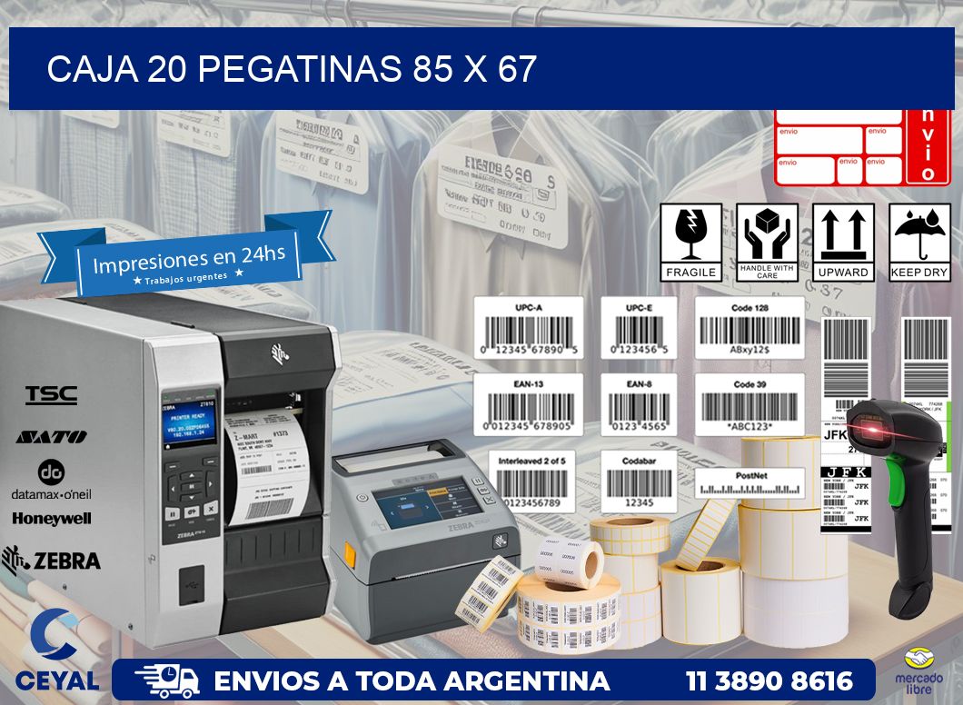 CAJA 20 PEGATINAS 85 x 67