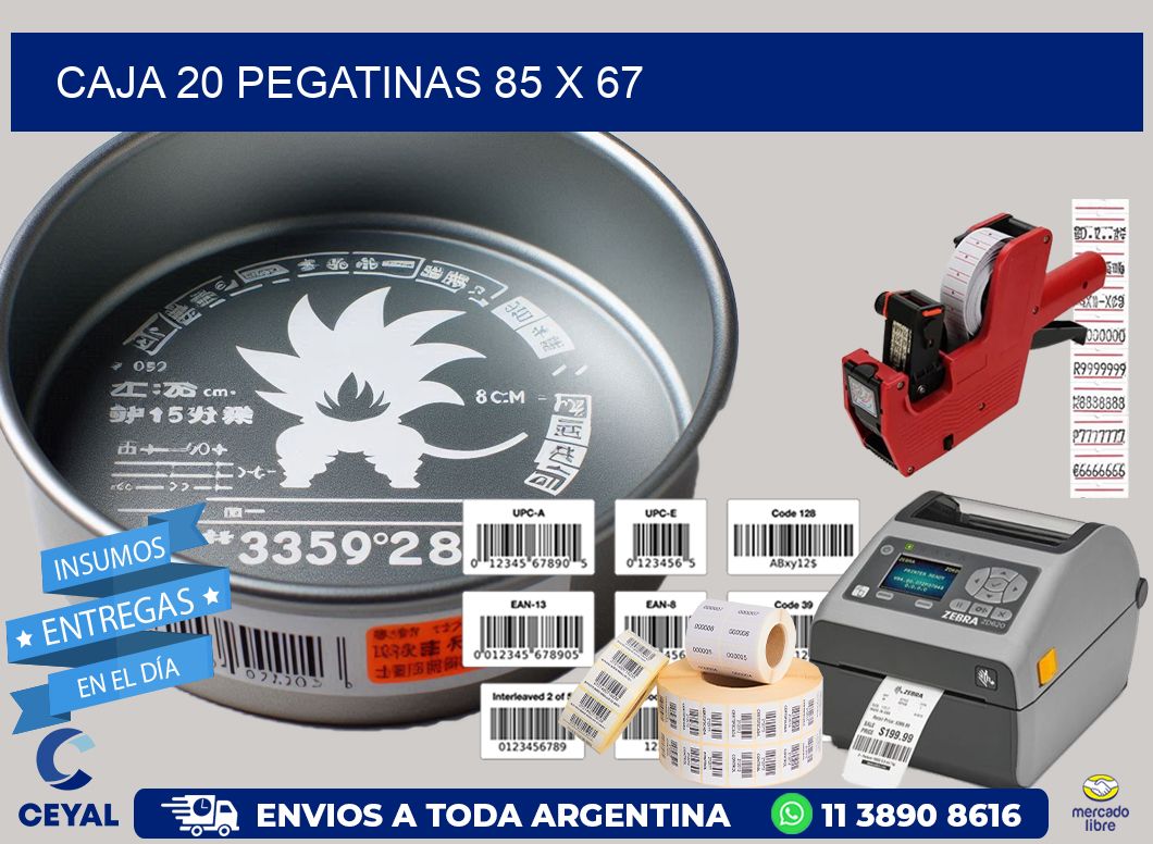 CAJA 20 PEGATINAS 85 x 67