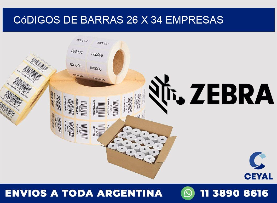 Códigos de Barras 26 x 34 empresas
