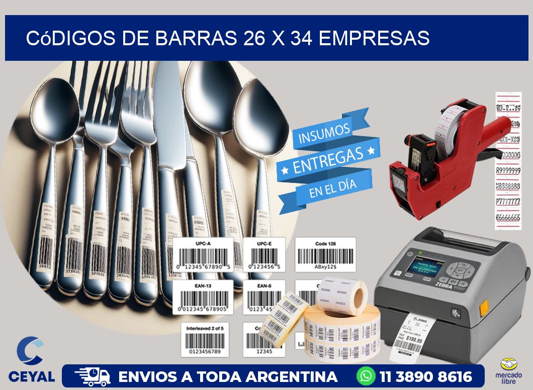 Códigos de Barras 26 x 34 empresas