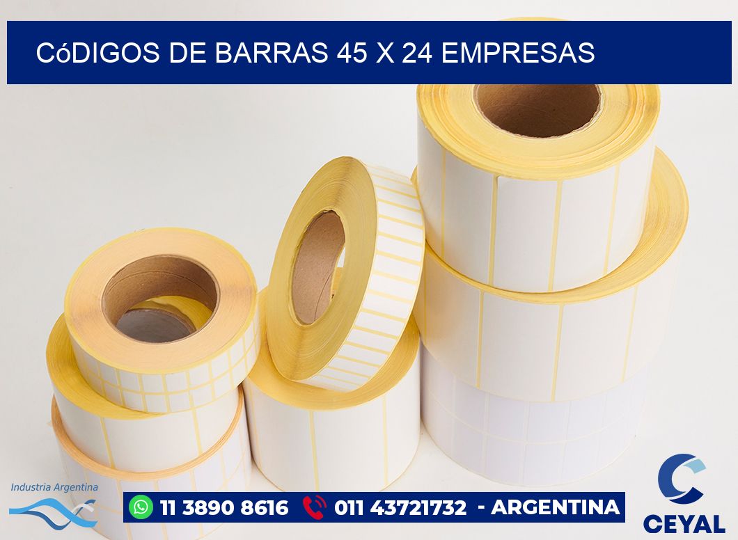 Códigos de Barras 45 x 24 empresas