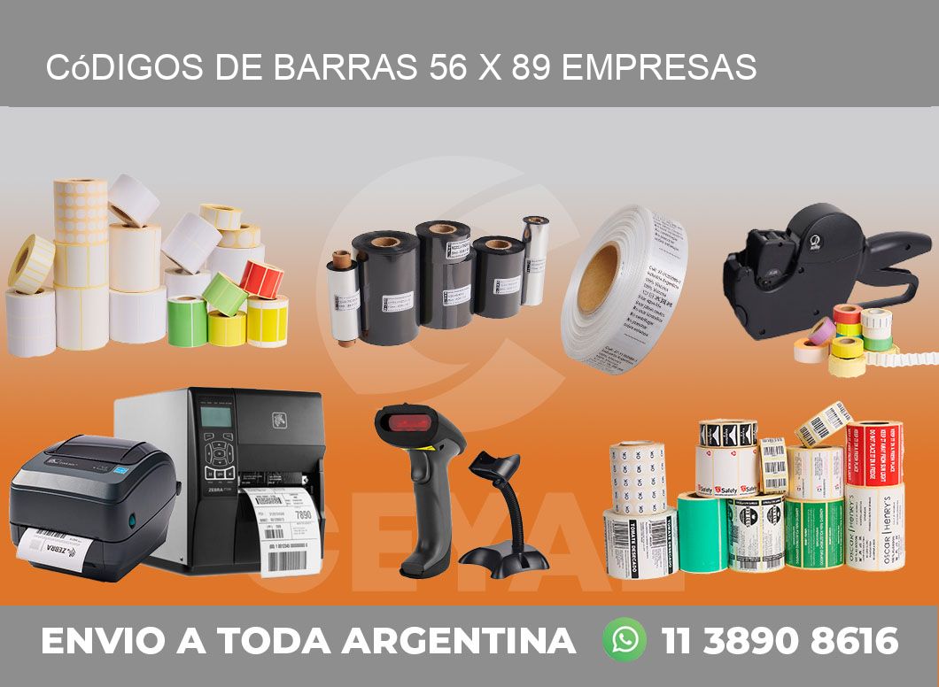 Códigos de Barras 56 x 89 empresas
