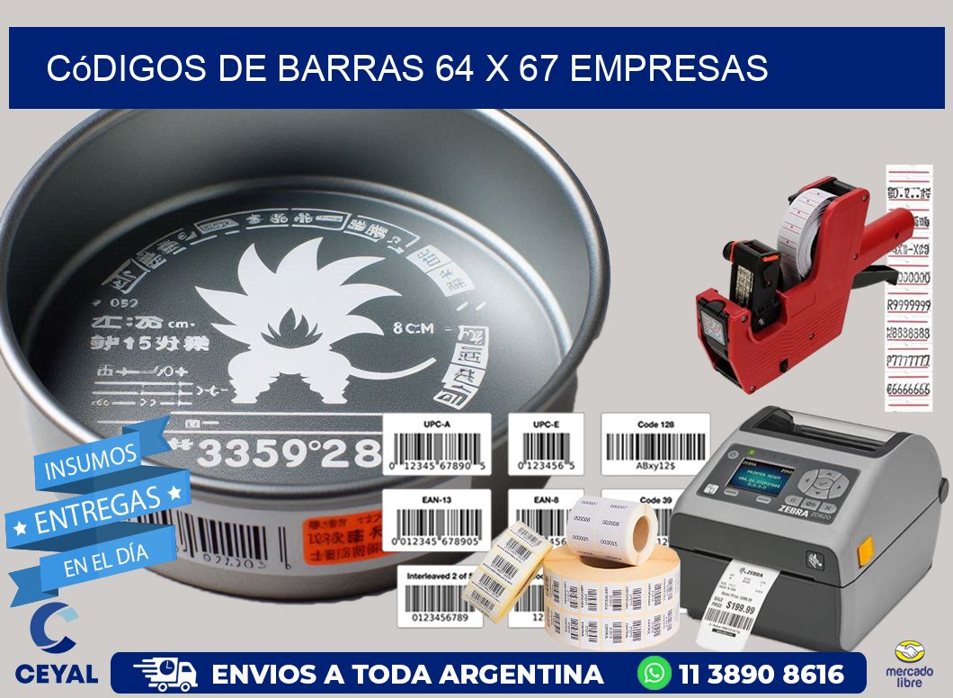 Códigos de Barras 64 x 67 empresas