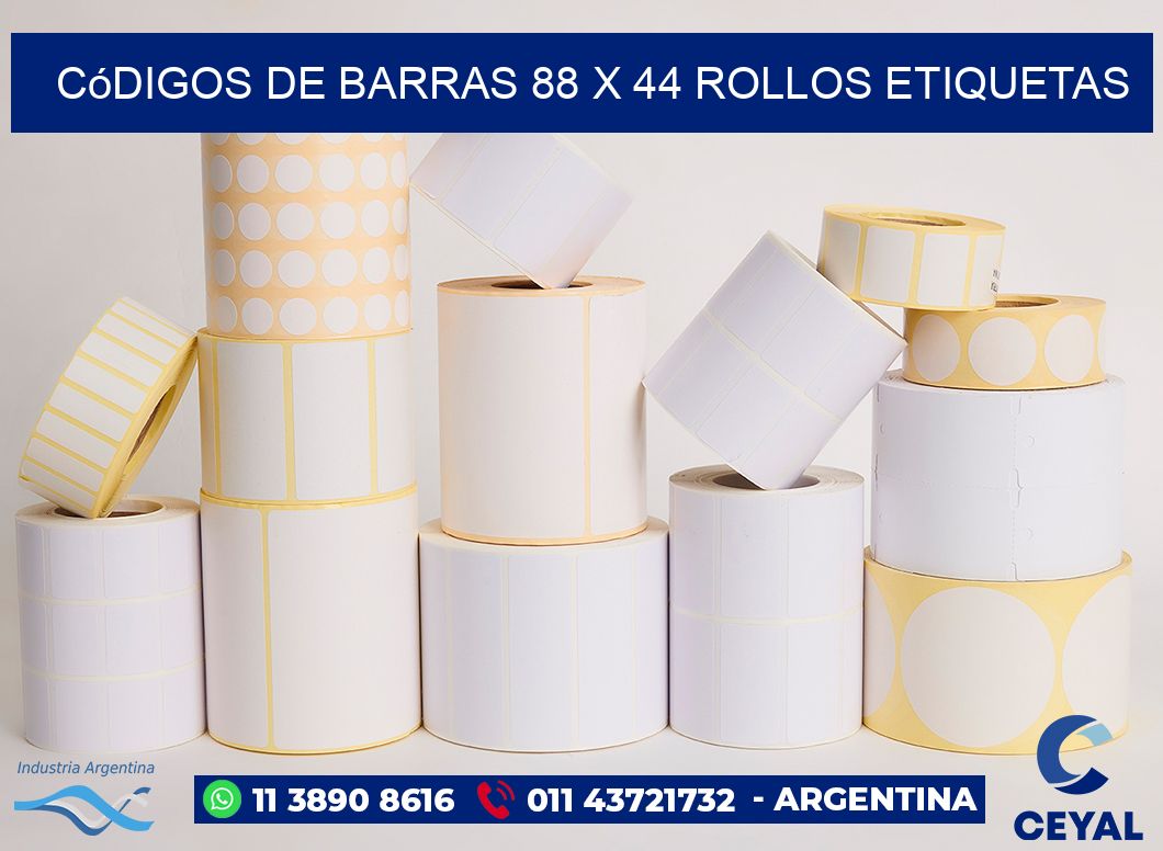Códigos de Barras 88 x 44 ROLLOS ETIQUETAS