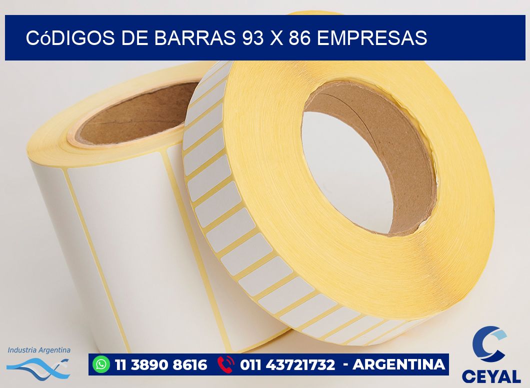 Códigos de Barras 93 x 86 empresas