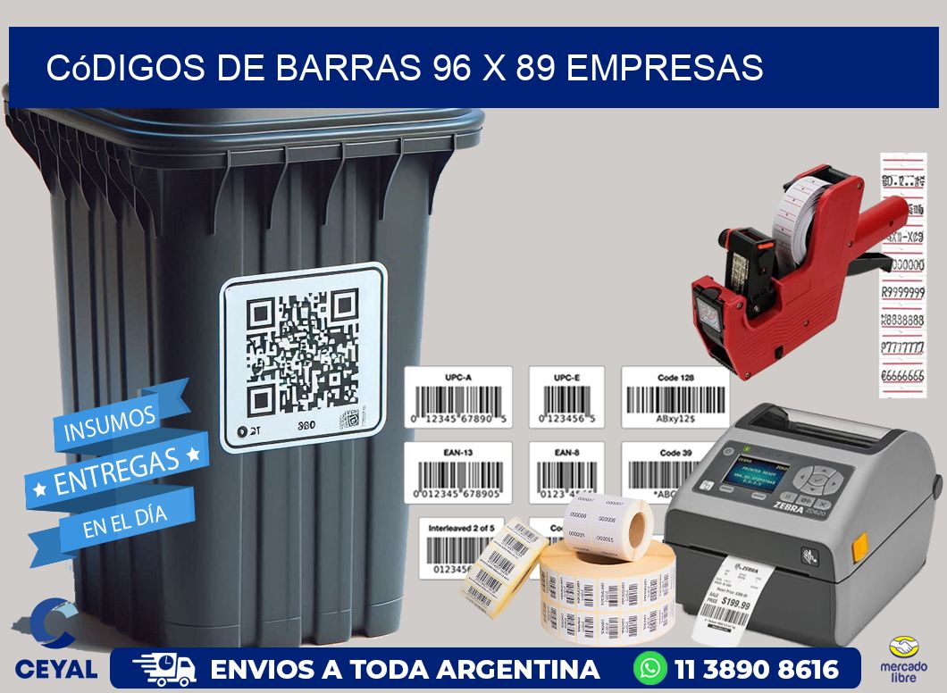 Códigos de Barras 96 x 89 empresas