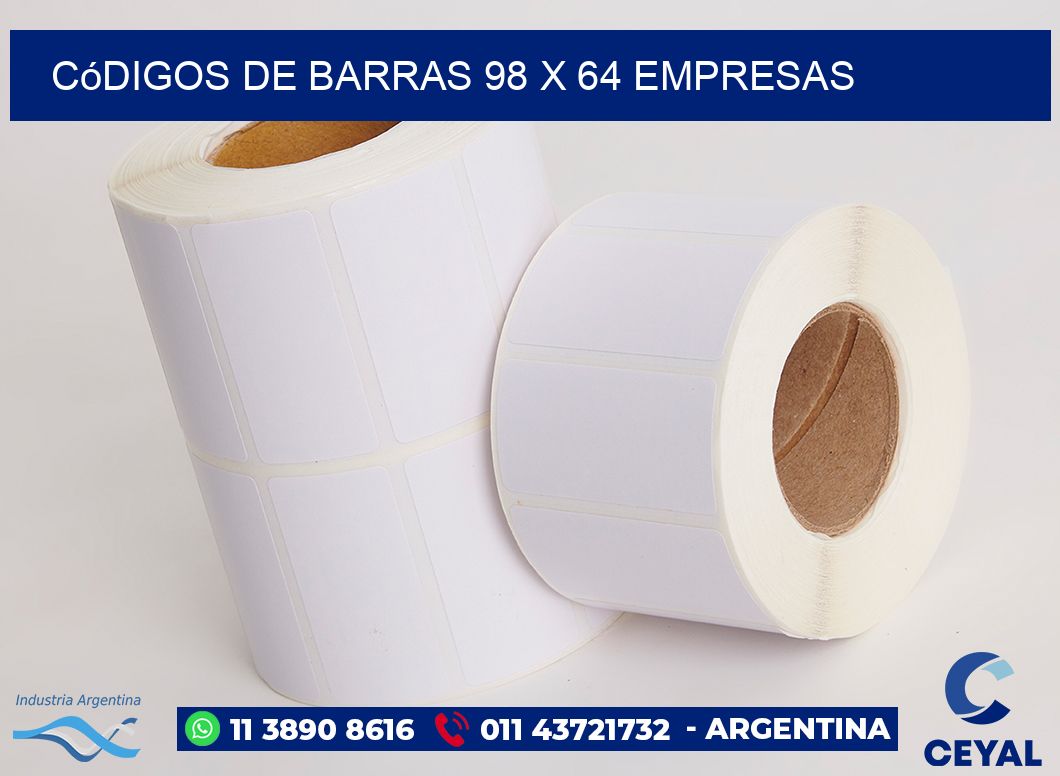 Códigos de Barras 98 x 64 empresas