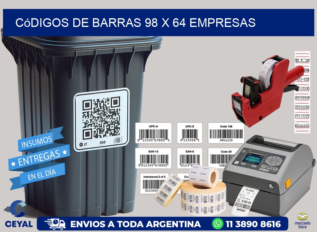 Códigos de Barras 98 x 64 empresas