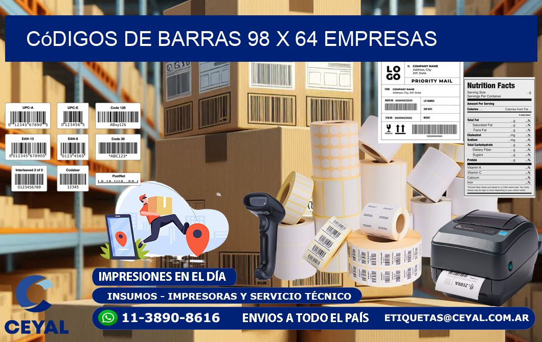 Códigos de Barras 98 x 64 empresas