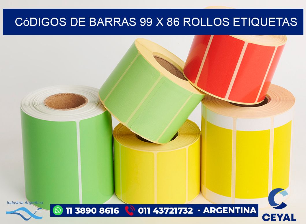 Códigos de Barras 99 x 86 ROLLOS ETIQUETAS